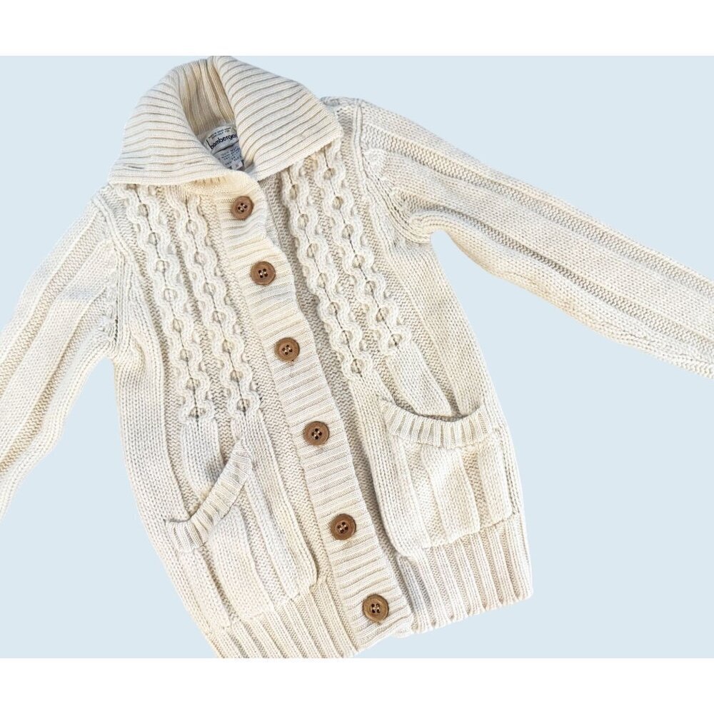 Vintage BAMBERGER'S Wool Cream Cardigan Sweater 70s / 80s Sz S